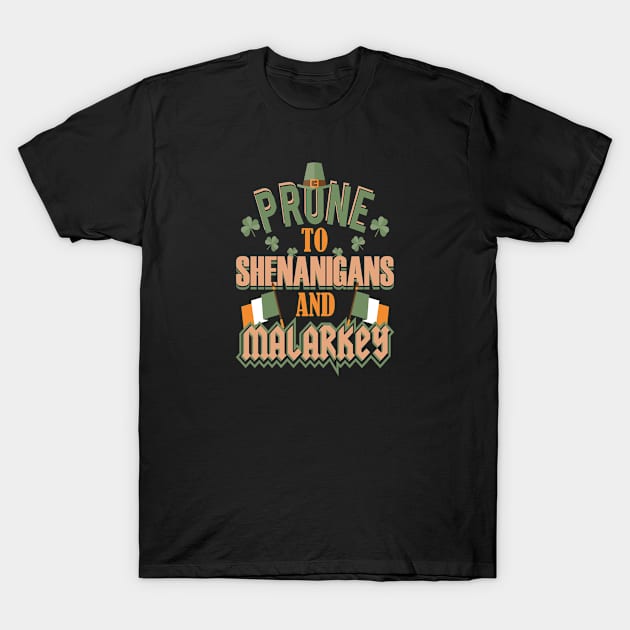 St Patrick's Day Shenanigans and Malarkey Prone T-Shirt by Tenh